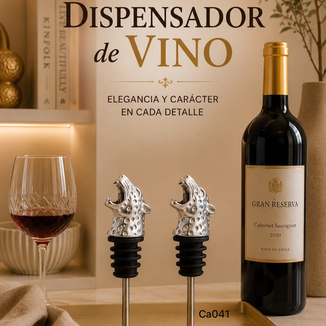 Dispensador de botellas metalico jaguar plateado 10cm* 3.5cm